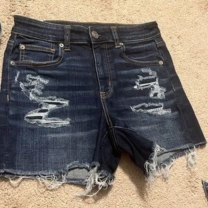 ripped AE high-waisted shorts